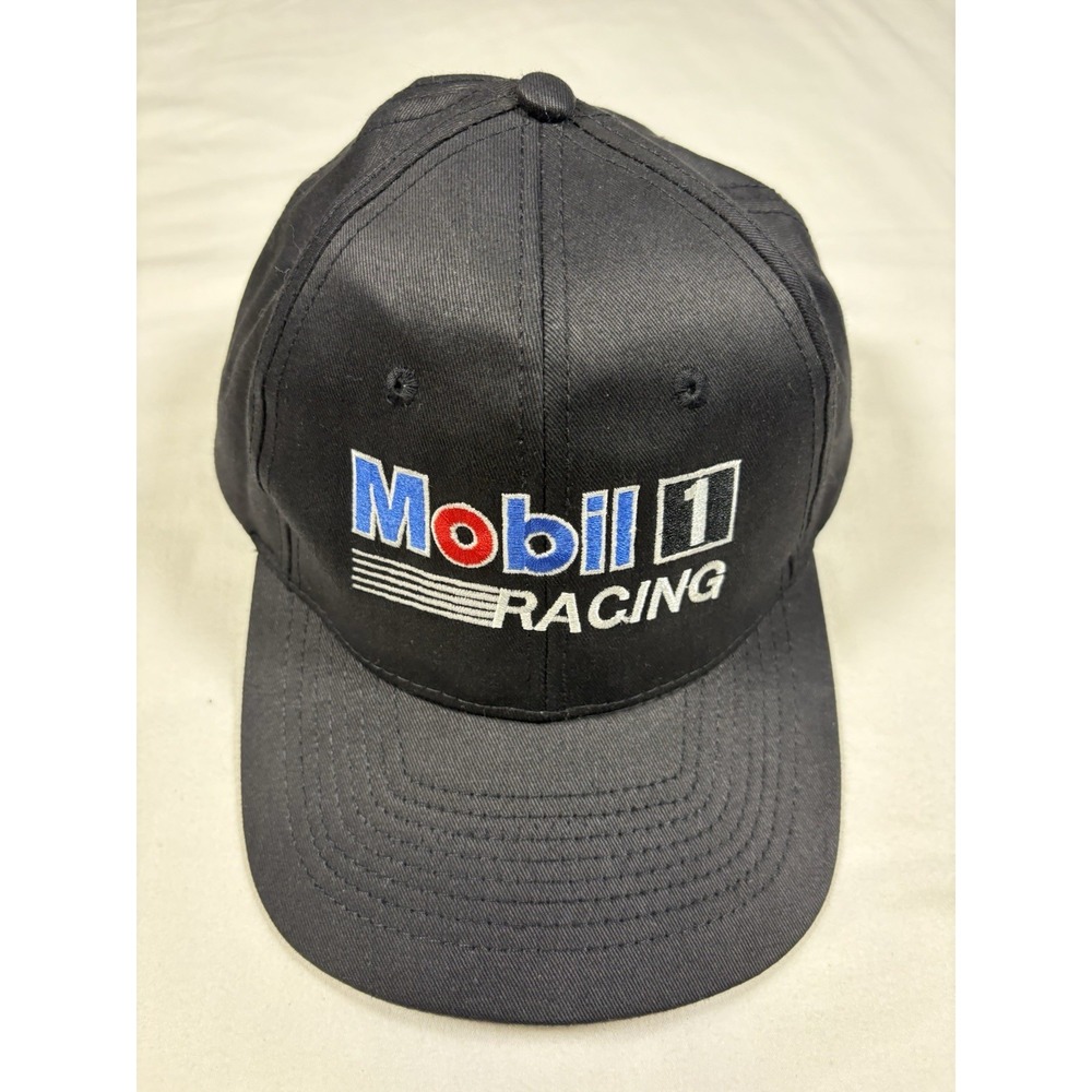 NWOT Vintage Mobil 1 Racing Hat Snapback Pegasus Logo Black Promotional Cap
